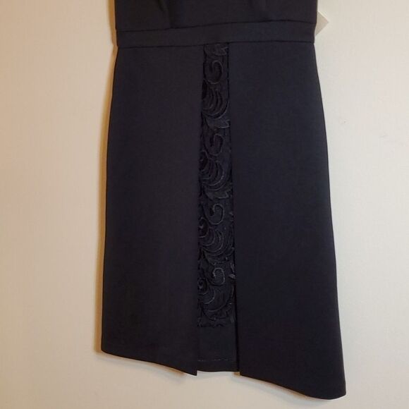 NWT Aidan Mattox Black Scuba and Lace Cocktail Dress size 0 - Picture 7 of 16